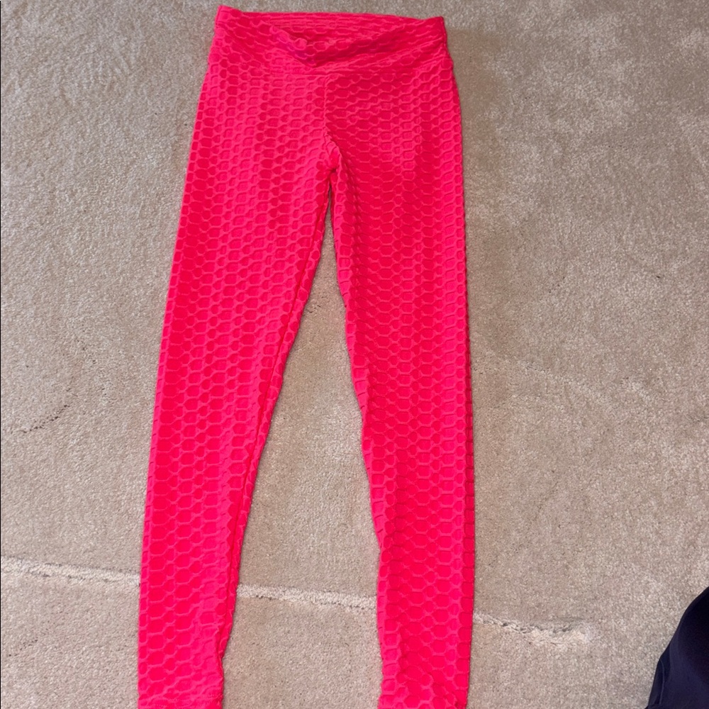 Vibrant Pink Textured Leggings
